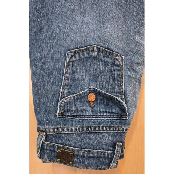 Lucky Brand Bootcut Jeans Sz 4 Med. Wash Denim Flap Button Pockets Vintage Style - Picture 6 of 10